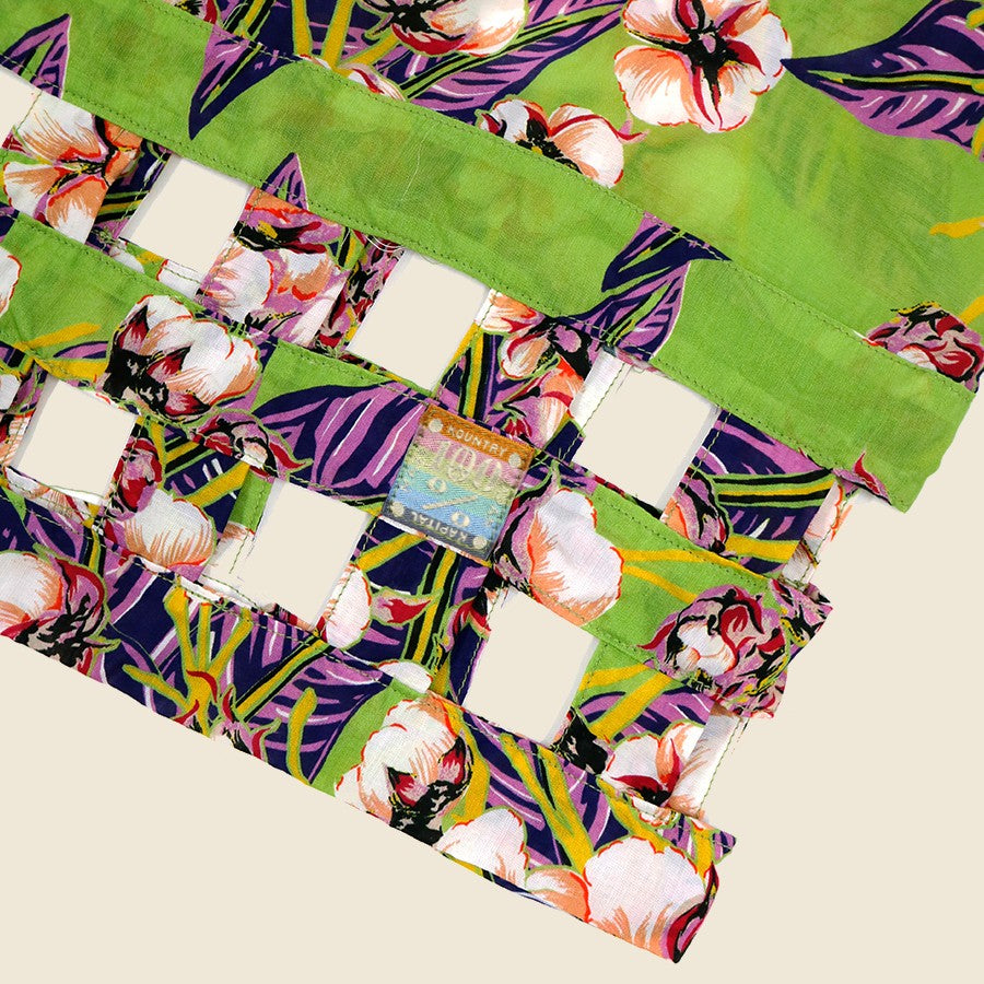 Silk Rayon Cotton-Flower WINDOWPANE Aloha - Light Green - Kapital - STAG Provisions - W - Tops - S/S Woven