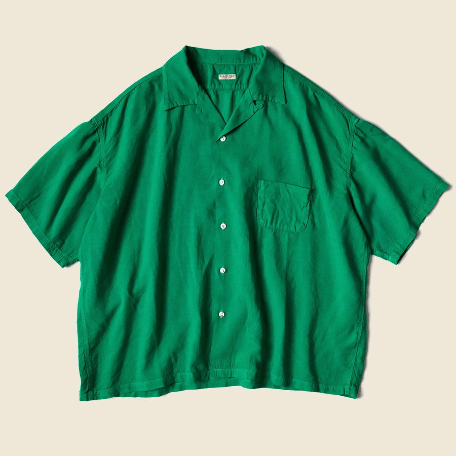 Kapital Soft Linen Open Collar BIG Shirt - Green