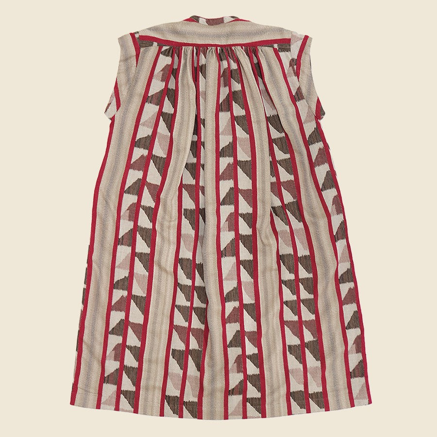 
                          Cotton Pueblo Stripe FISHERMAN Non-Sleeve Dress - Red/Brown - Kapital - STAG Provisions - W - Onepiece - Dress
                        