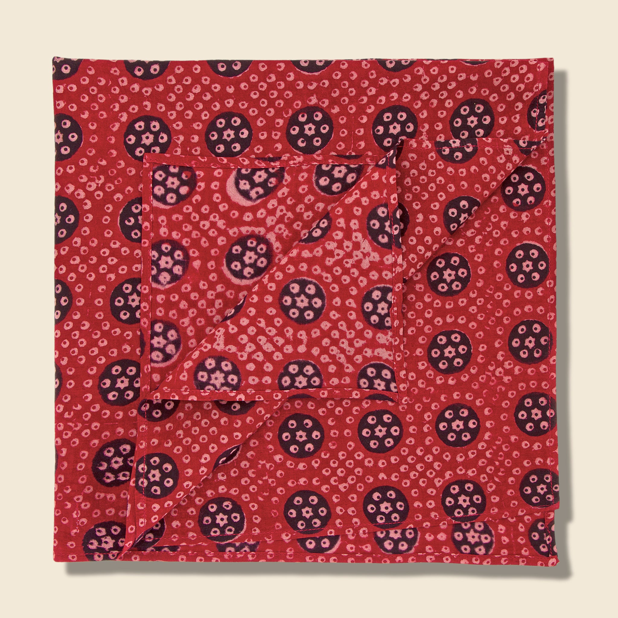 Mosiac Block Print Bandana - Red/Navy - Kardo - STAG Provisions - Accessories - Bandanas