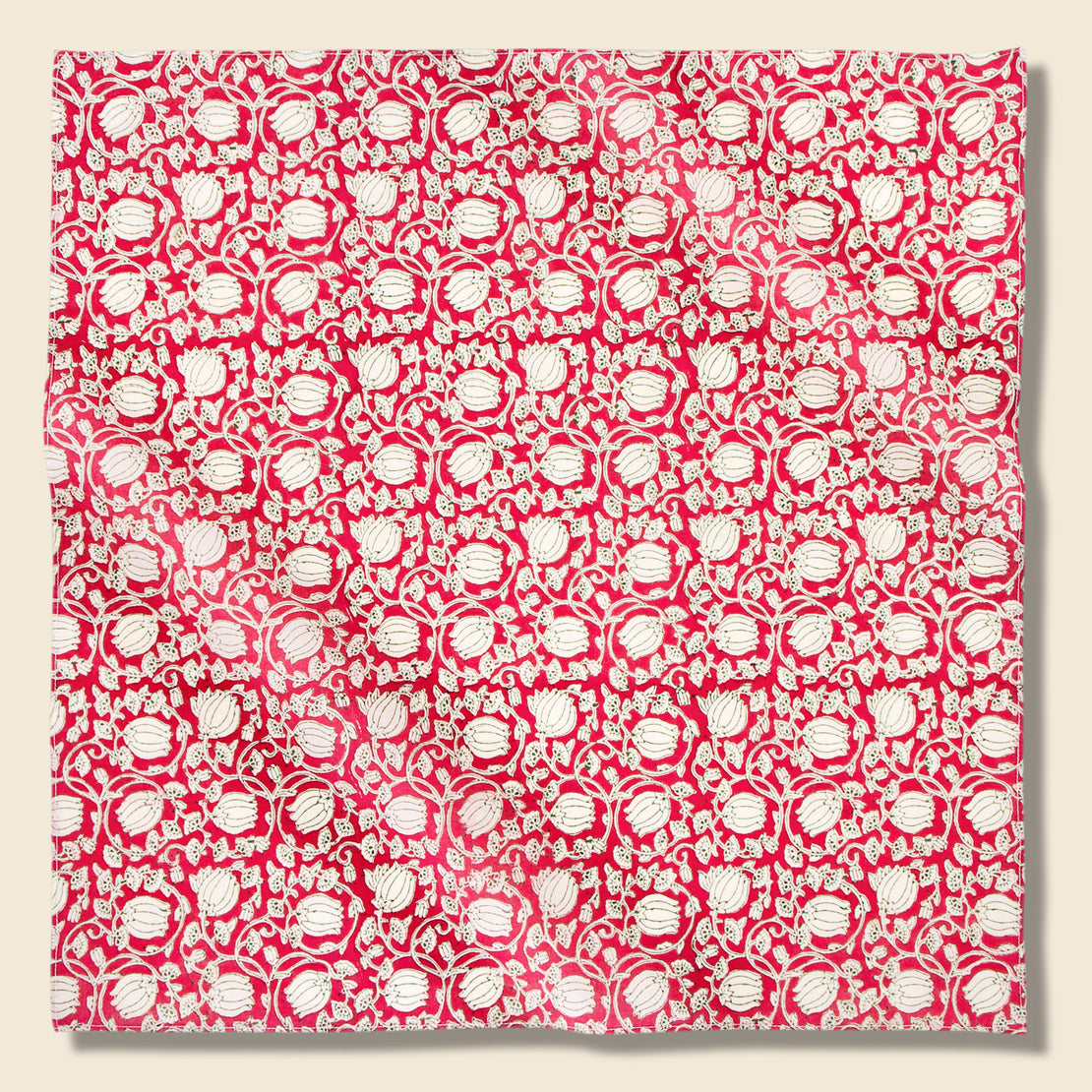 Kardo Tulip Block Print Bandana - Red/White