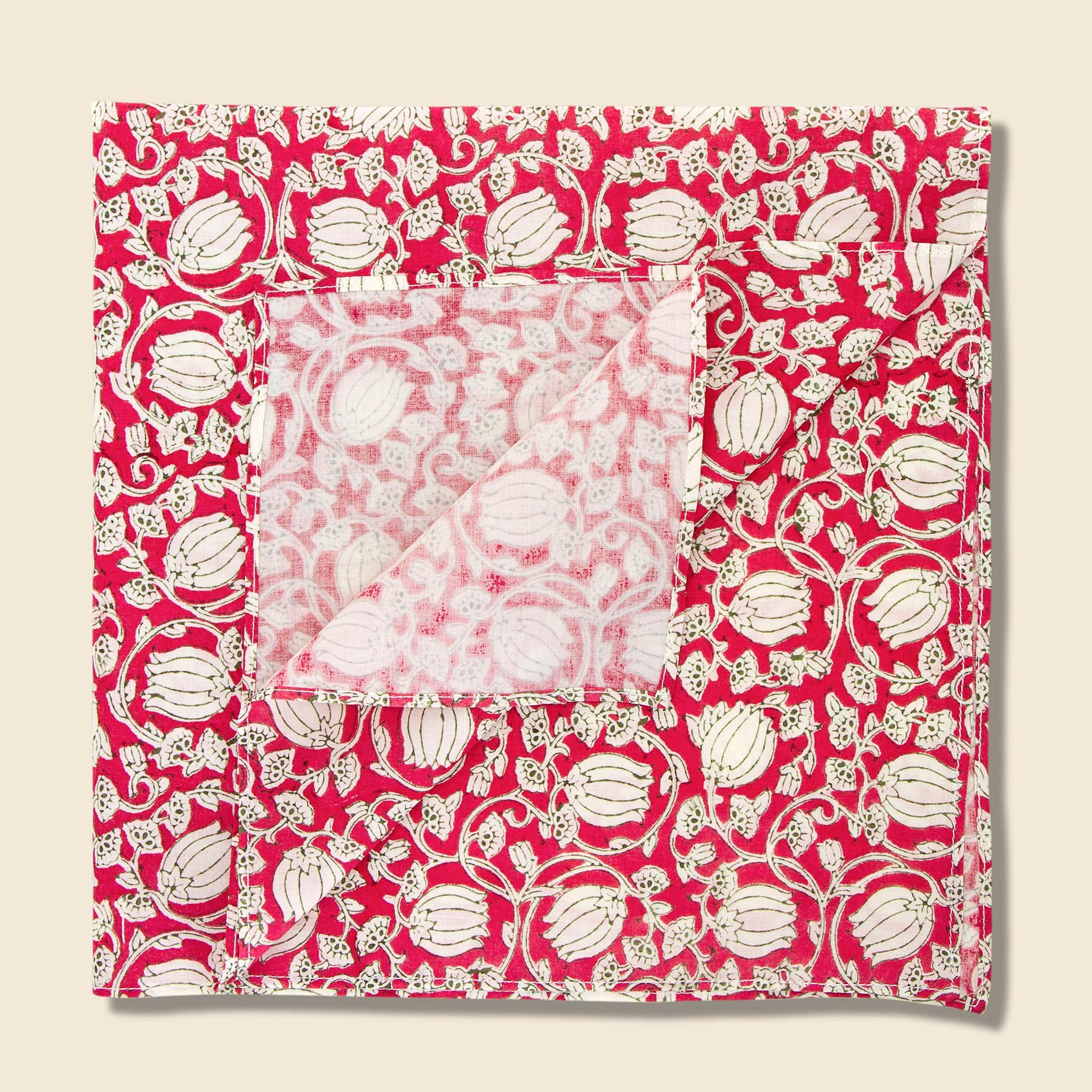Tulip Block Print Bandana - Red/White - Kardo - STAG Provisions - Accessories - Bandanas