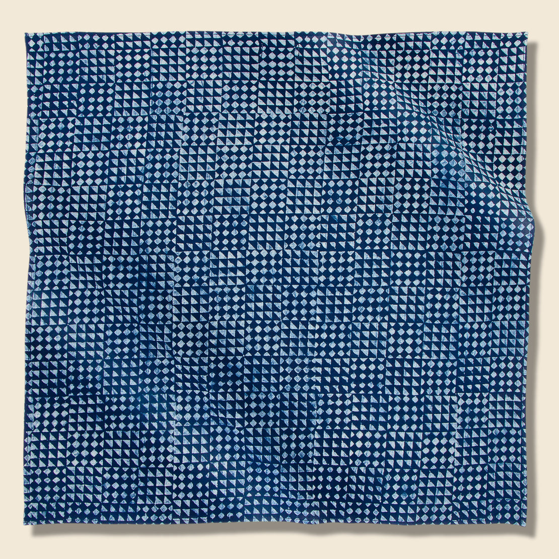 Kardo Geometric Squares Block Print Bandana - Blue