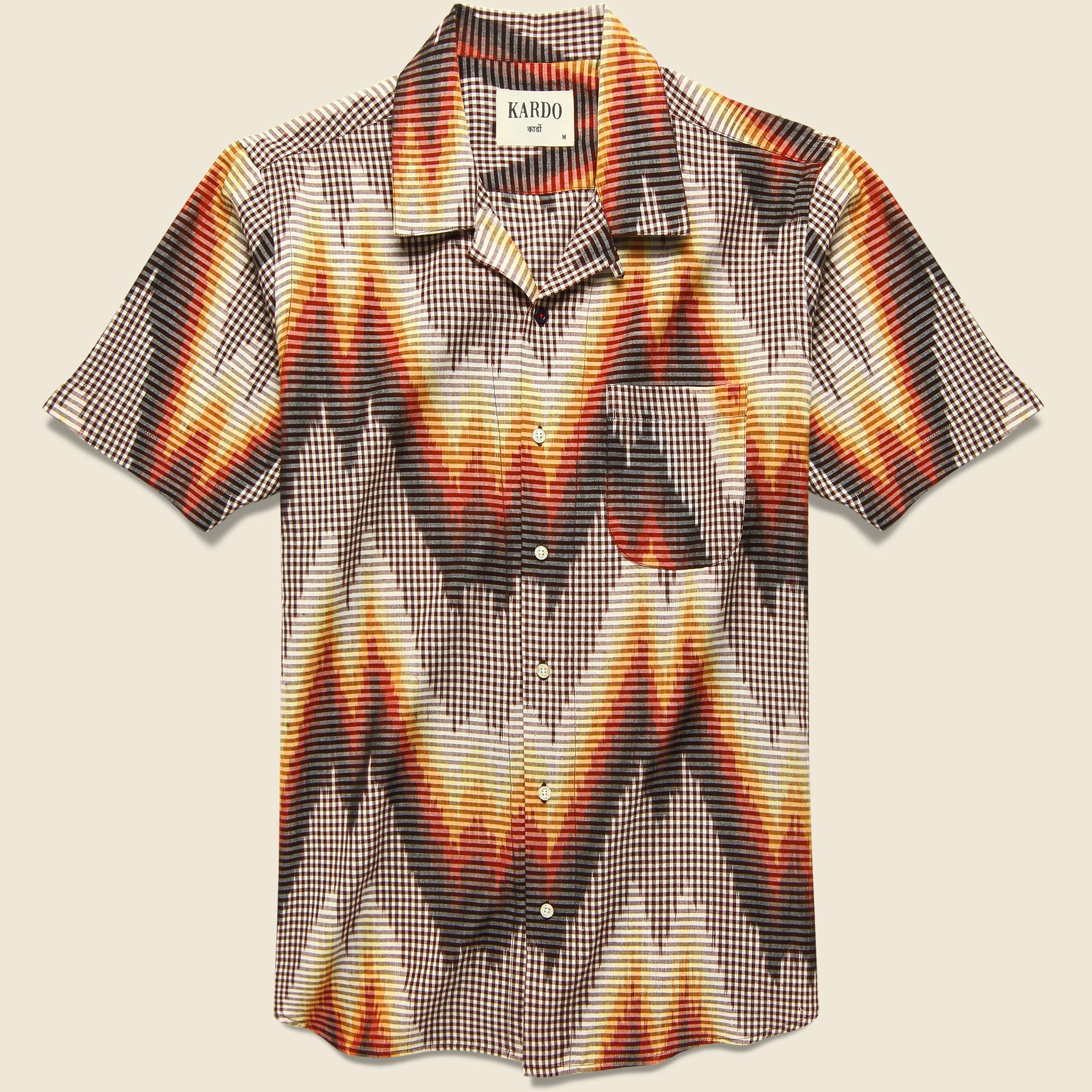 Lamar Ikat Shirt - Red/Orange - Kardo - STAG Provisions - Tops - S/S Woven - Other Pattern