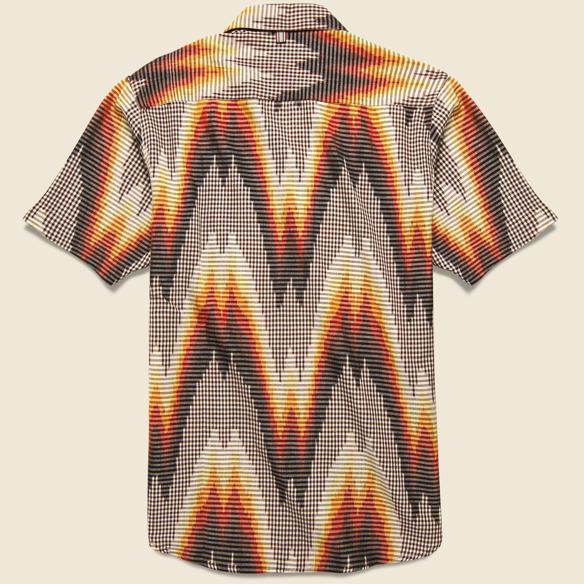 
                          Lamar Ikat Shirt - Red/Orange - Kardo - STAG Provisions - Tops - S/S Woven - Other Pattern
                        