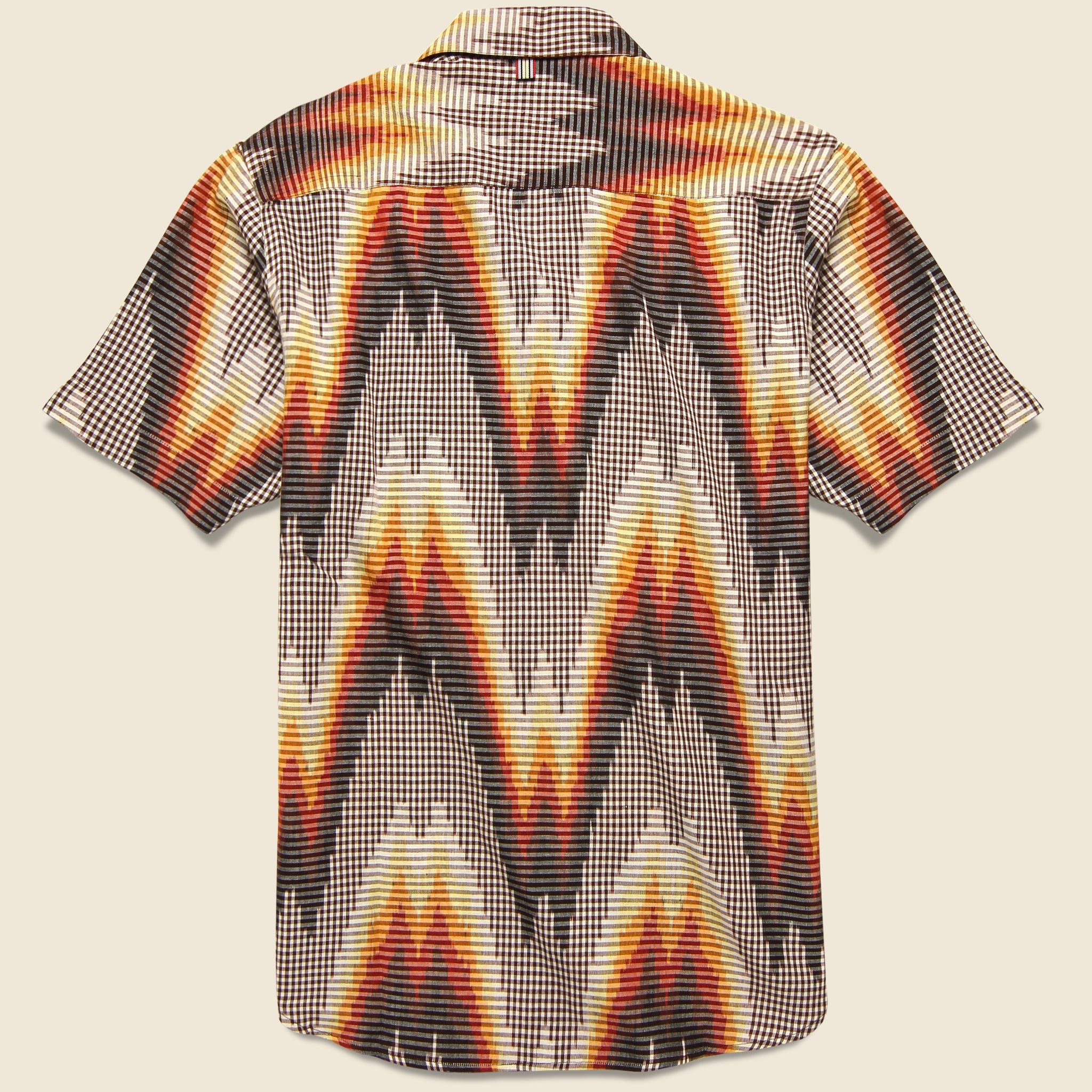 Lamar Ikat Shirt - Red/Orange - Kardo - STAG Provisions - Tops - S/S Woven - Other Pattern
