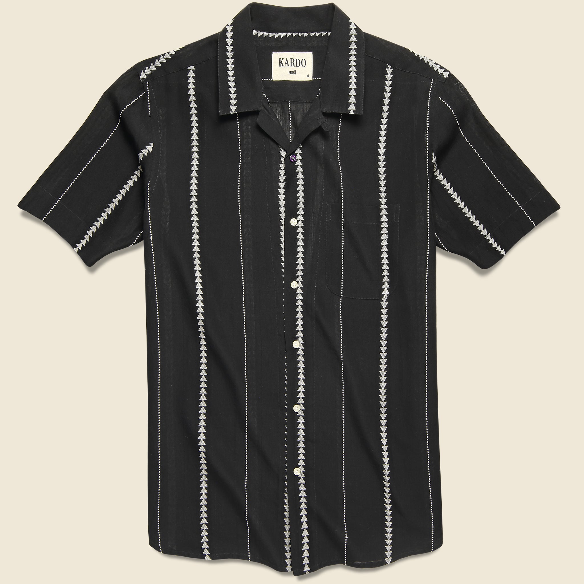 Lamar Jamdhani Shirt - Black - Kardo - STAG Provisions - Tops - S/S Woven - Stripe