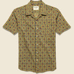 Lamar Block Print Shirt - Gold/Blue - Kardo - STAG Provisions - Tops - S/S Woven - Other Pattern