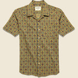 Lamar Block Print Shirt - Gold/Blue - Kardo - STAG Provisions - Tops - S/S Woven - Other Pattern