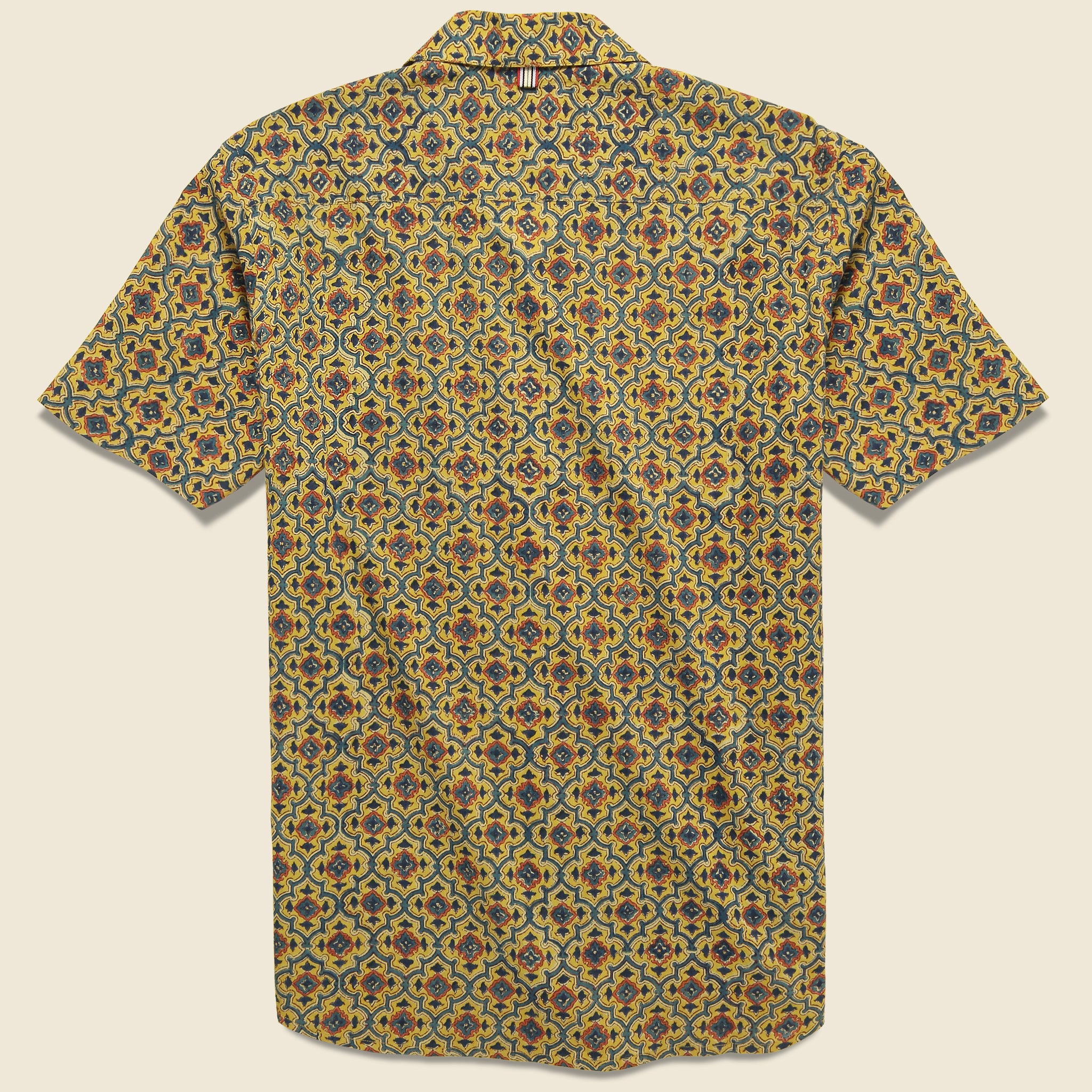 Lamar Block Print Shirt - Gold/Blue - Kardo - STAG Provisions - Tops - S/S Woven - Other Pattern