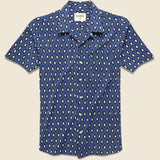 Lamar Block Print Shirt - Blue/Black - Kardo - STAG Provisions - Tops - S/S Woven - Other Pattern