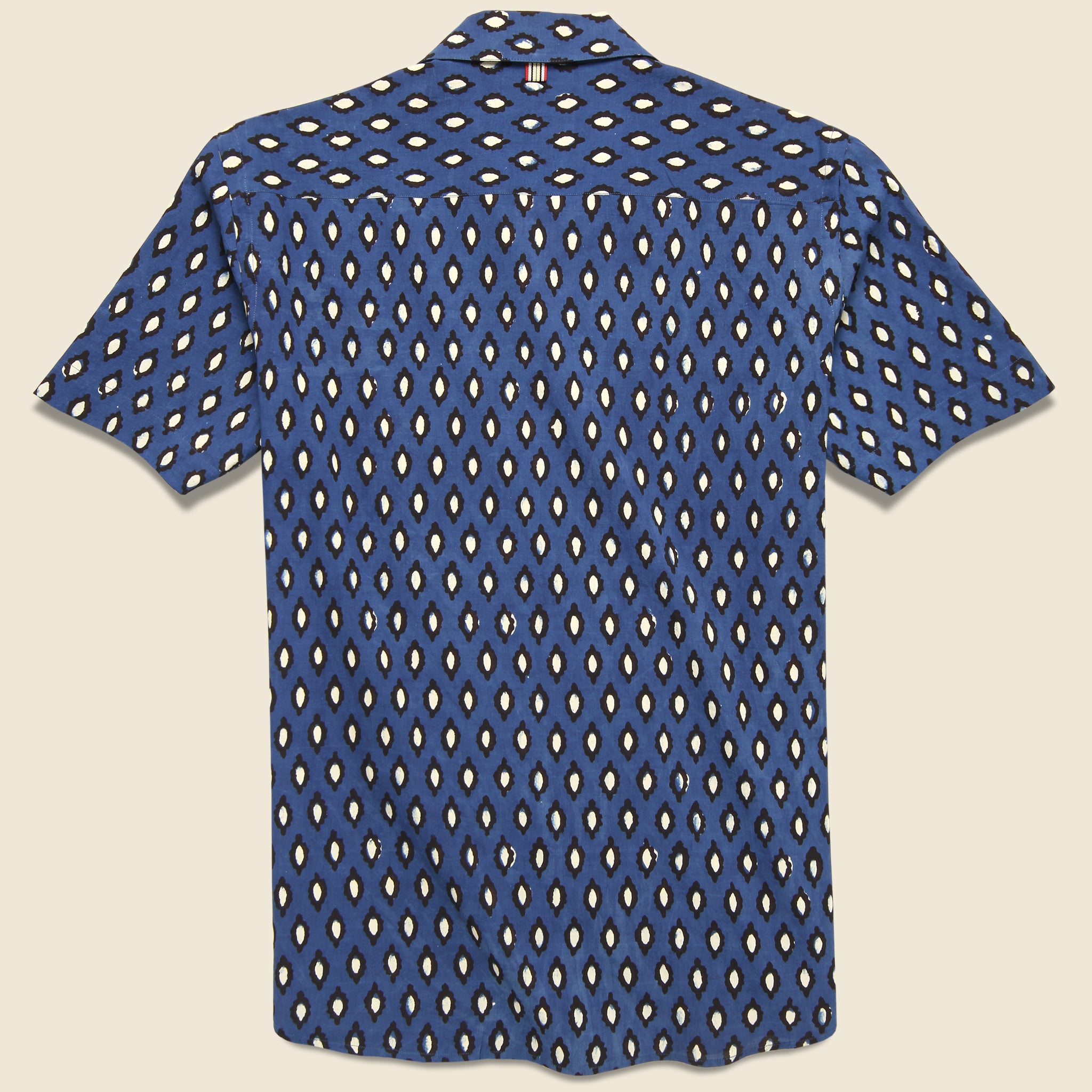 Lamar Block Print Shirt - Blue/Black - Kardo - STAG Provisions - Tops - S/S Woven - Other Pattern
