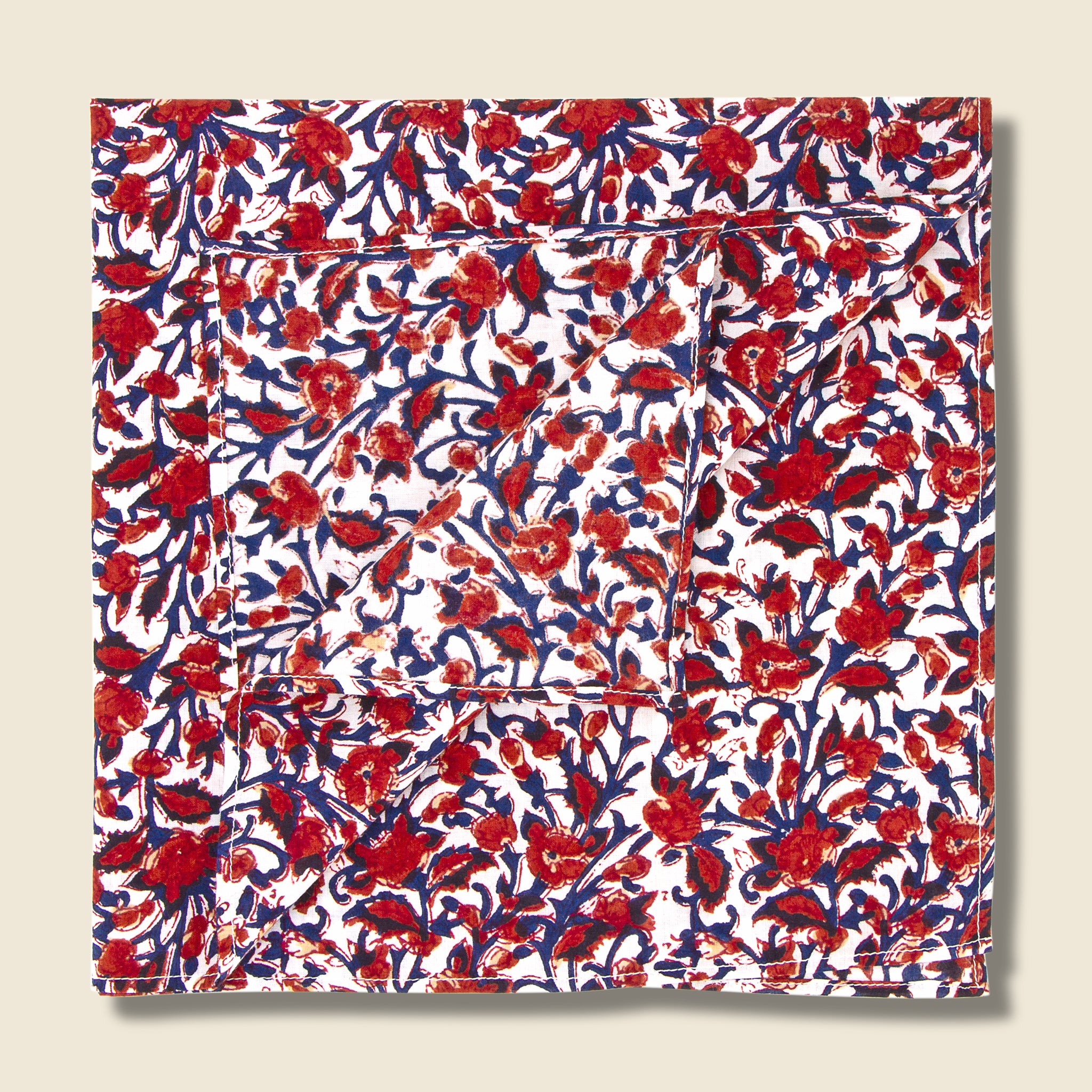 Block Print Floral Bandana - Red/Blue - Kardo - STAG Provisions - Accessories - Bandanas