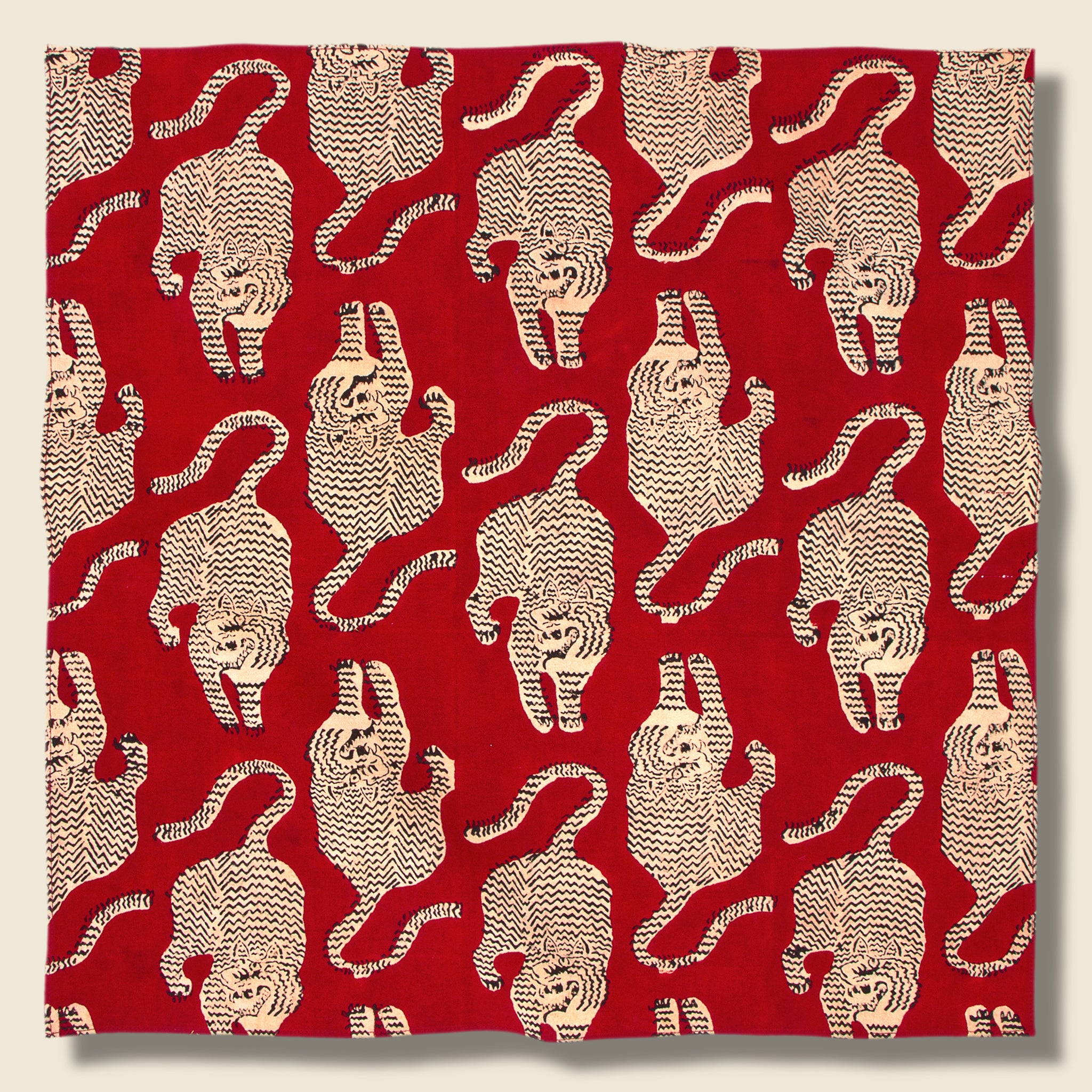 Block Print Tiger Bandana  - Red - Kardo - STAG Provisions - Accessories - Bandanas