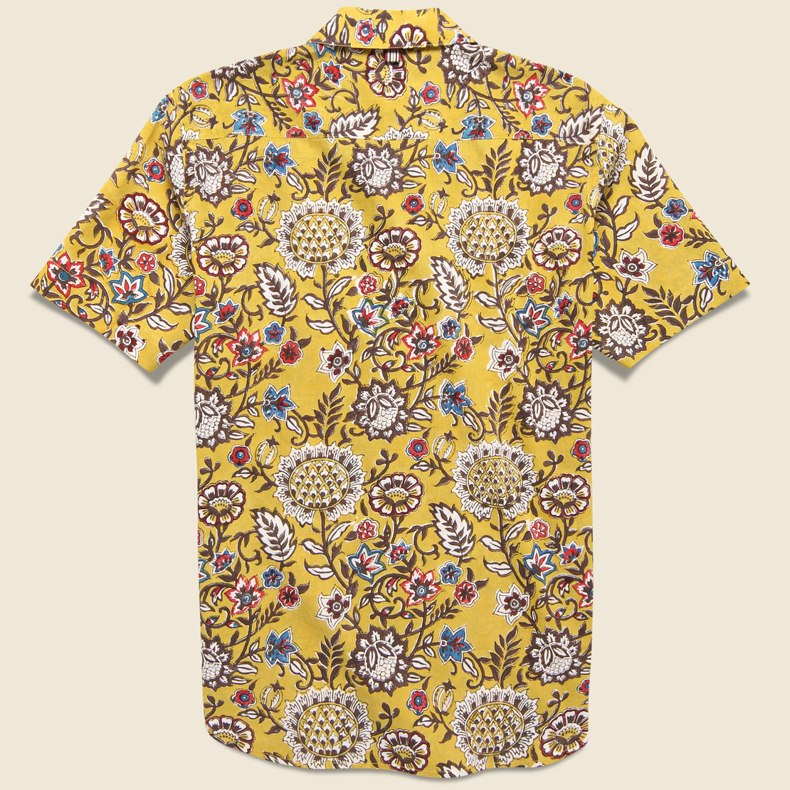 Lamar Block Print Floral Shirt - Yellow - Kardo - STAG Provisions - Tops - S/S Woven - Floral