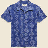 Chintan Bandhani Geo Dot Shirt - Indigo - Kardo - STAG Provisions - Tops - S/S Woven - Other Pattern