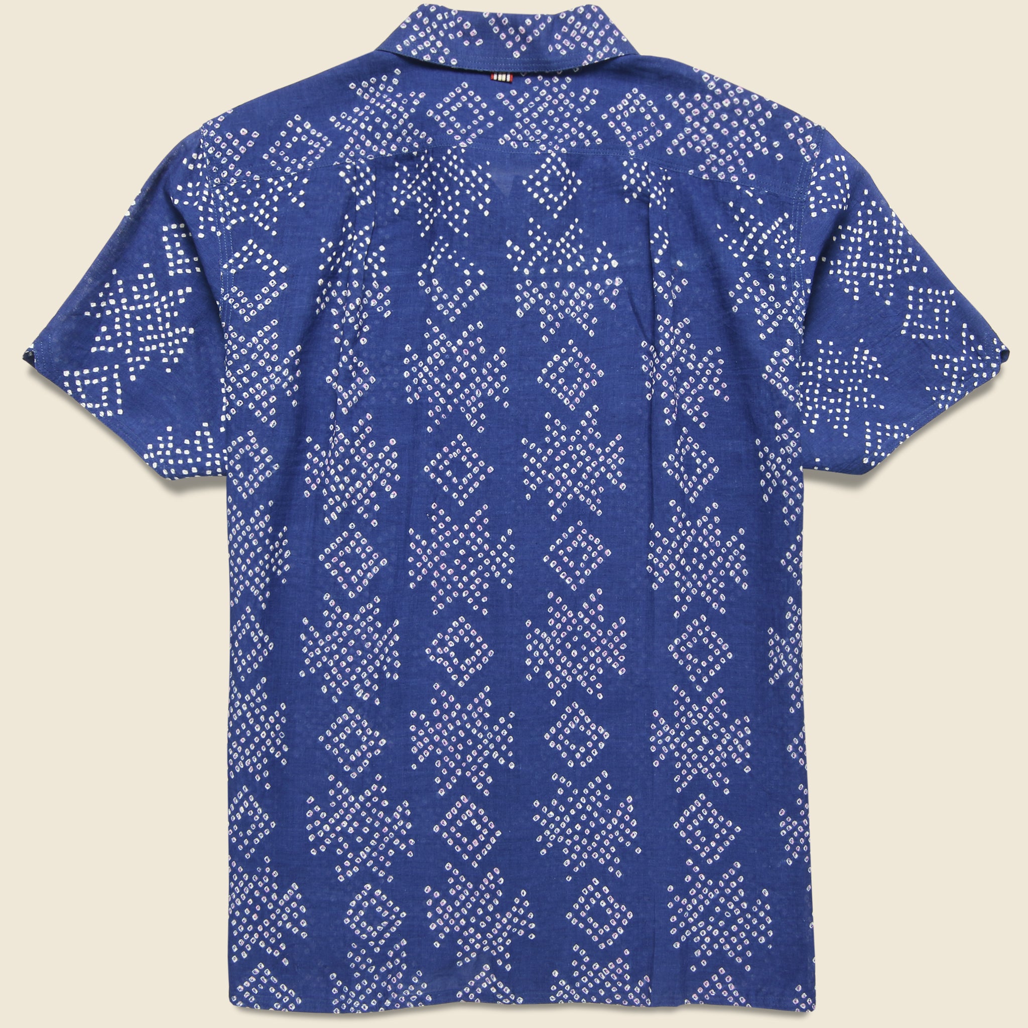 Chintan Bandhani Geo Dot Shirt - Indigo - Kardo - STAG Provisions - Tops - S/S Woven - Other Pattern