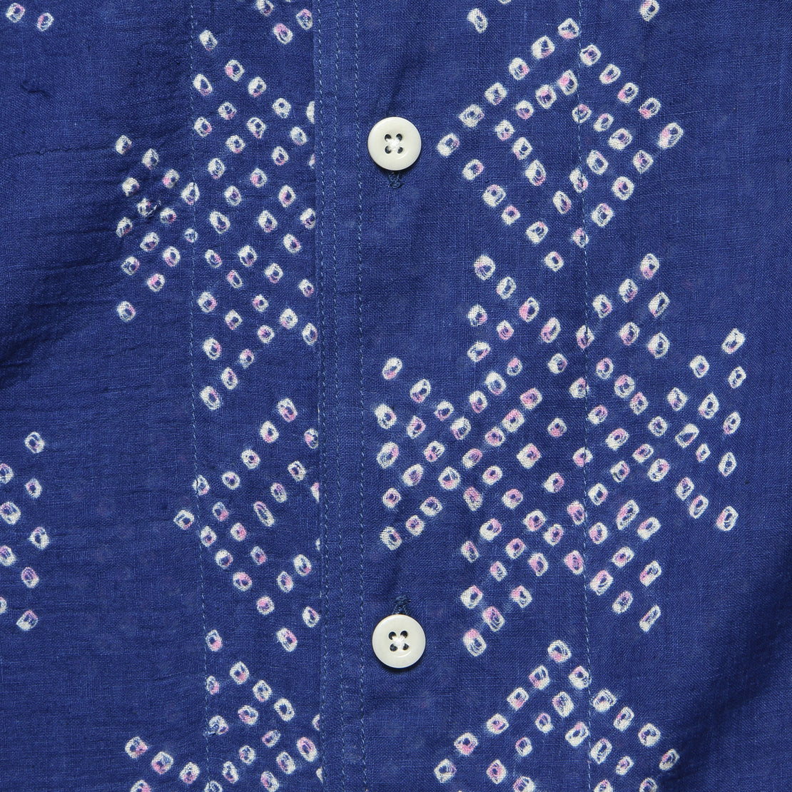 Chintan Bandhani Geo Dot Shirt - Indigo - Kardo - STAG Provisions - Tops - S/S Woven - Other Pattern