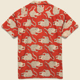 Chintan Block Print Tiger Print Shirt - Red - Kardo - STAG Provisions - Tops - S/S Woven - Other Pattern