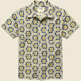 Chintan Block Print Daisy Shirt - Gold/Indigo - Kardo - STAG Provisions - Tops - S/S Woven - Other Pattern