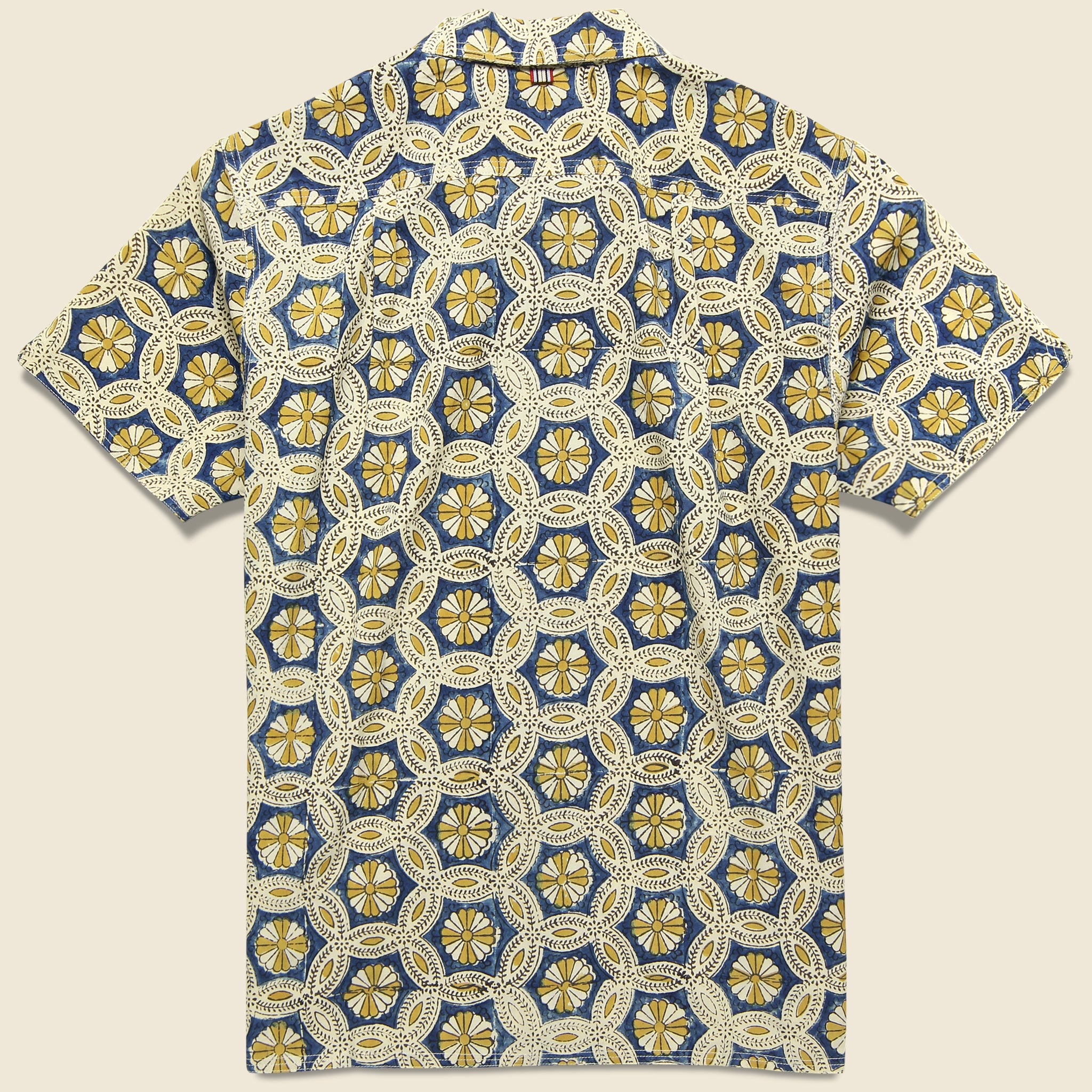 
                          Chintan Block Print Daisy Shirt - Gold/Indigo - Kardo - STAG Provisions - Tops - S/S Woven - Other Pattern
                        