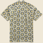 Chintan Block Print Daisy Shirt - Gold/Indigo - Kardo - STAG Provisions - Tops - S/S Woven - Other Pattern