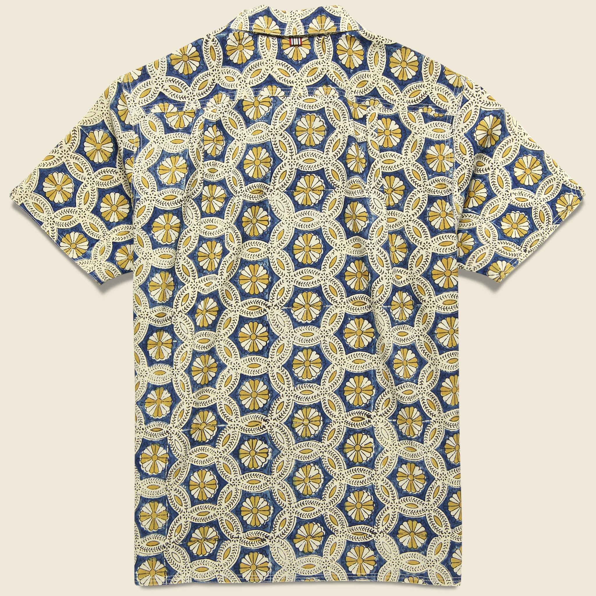 Chintan Block Print Daisy Shirt - Gold/Indigo - Kardo - STAG Provisions - Tops - S/S Woven - Other Pattern
