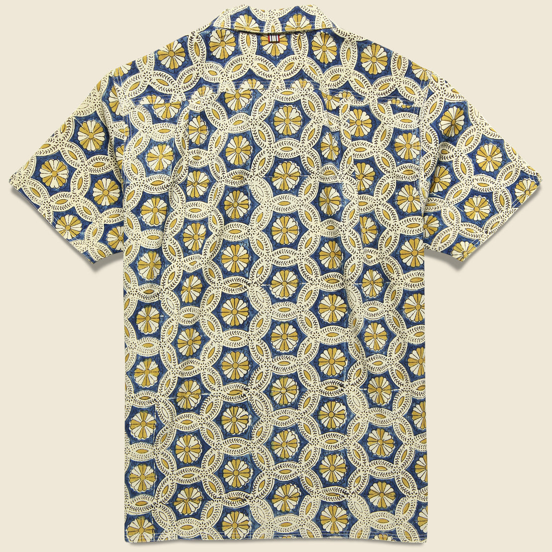 Chintan Block Print Daisy Shirt - Gold/Indigo - Kardo - STAG Provisions - Tops - S/S Woven - Other Pattern