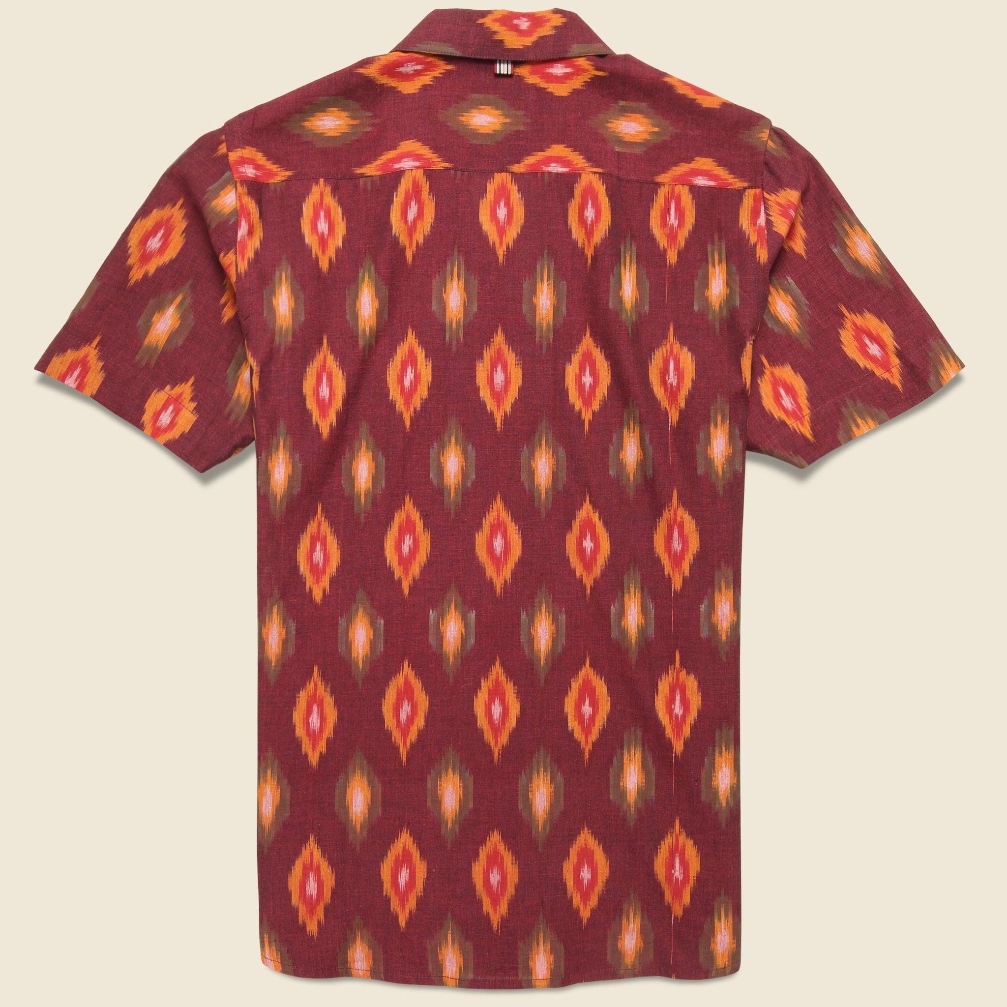 
                          Lamar Ikat Shirt - Burgundy/Orange - Kardo - STAG Provisions - Tops - S/S Woven - Other Pattern
                        