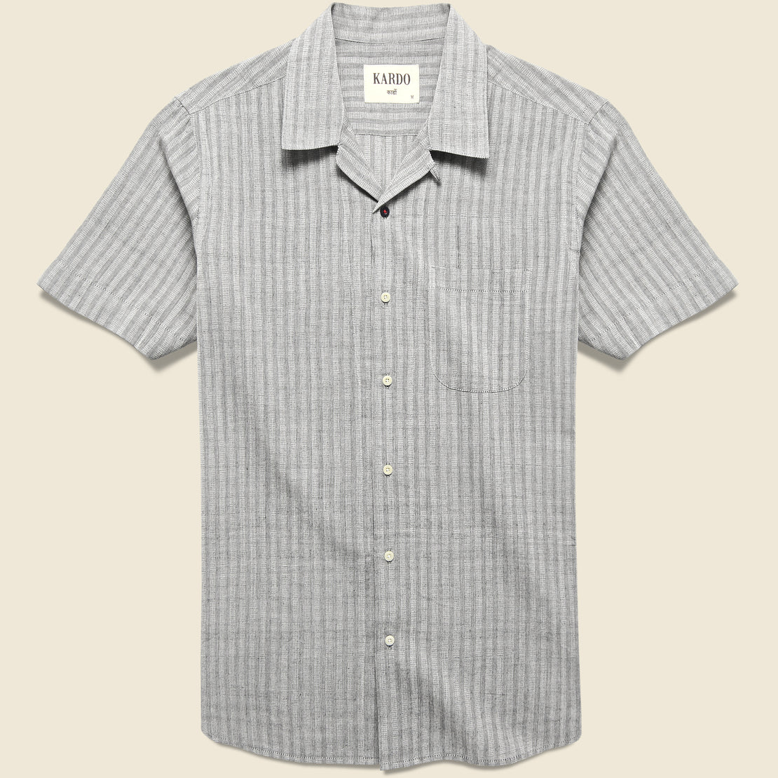 Kardo Lamar Handwoven Stripe Shirt - Grey