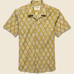 Lamar Block Print Paisley Shirt - Gold/Black - Kardo - STAG Provisions - Tops - S/S Woven - Other Pattern
