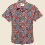 Lamar Block Print Tile Shirt - Red/Blue - Kardo - STAG Provisions - Tops - S/S Woven - Other Pattern
