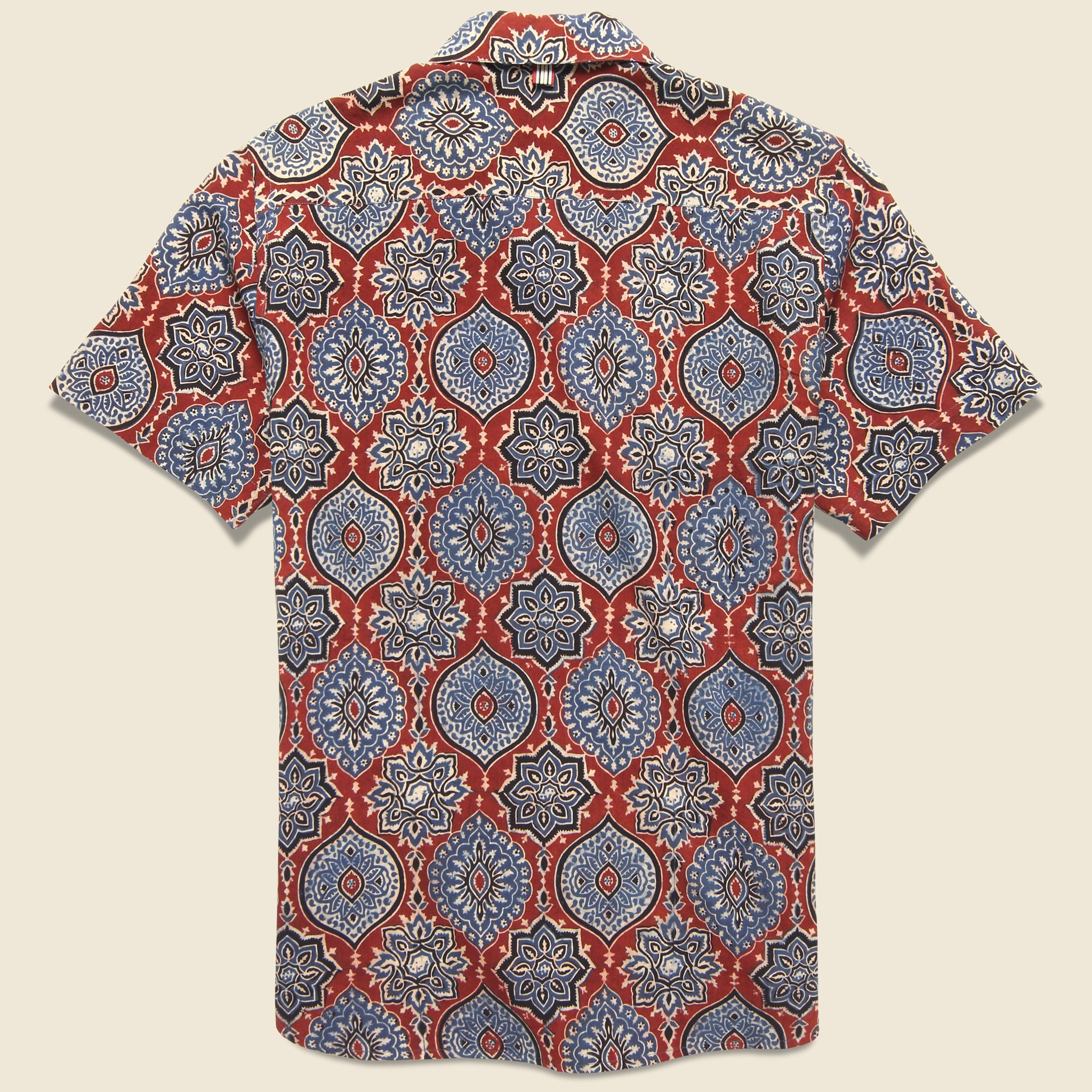 
                          Lamar Block Print Tile Shirt - Red/Blue - Kardo - STAG Provisions - Tops - S/S Woven - Other Pattern
                        