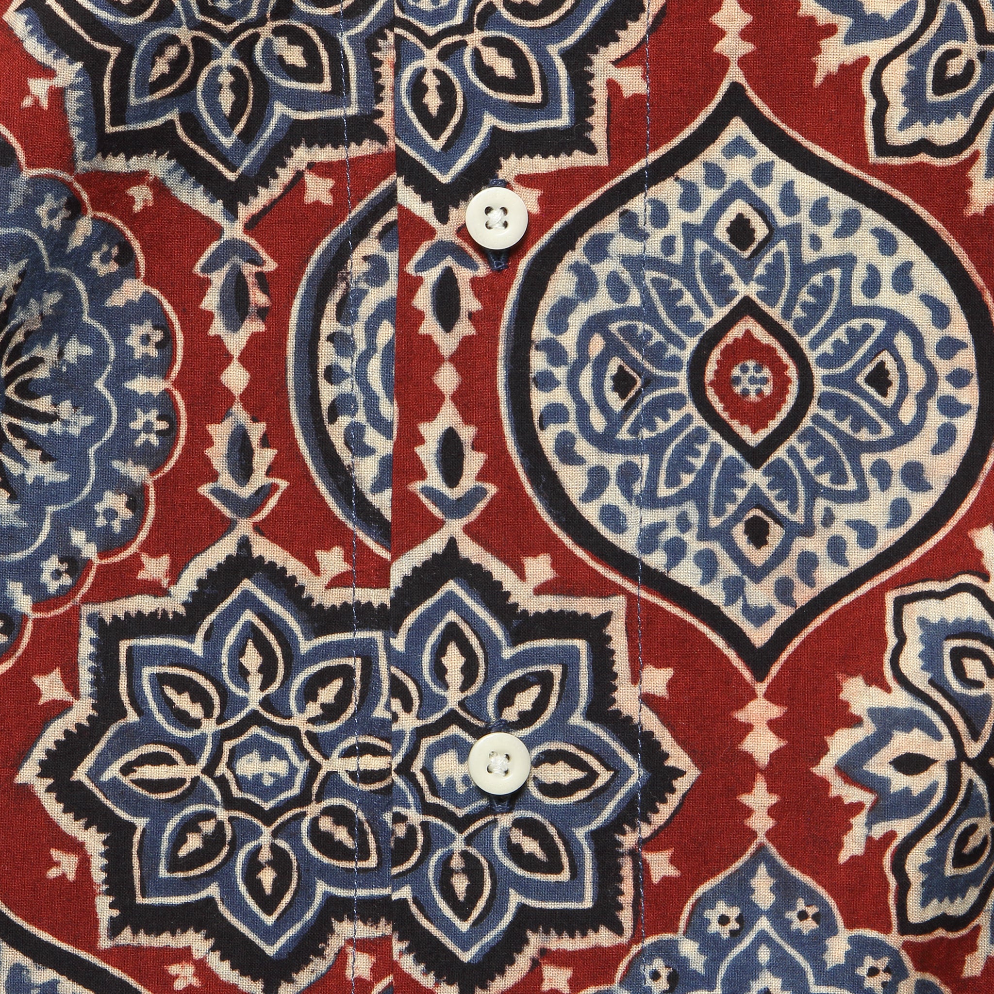 Lamar Block Print Tile Shirt - Red/Blue - Kardo - STAG Provisions - Tops - S/S Woven - Other Pattern