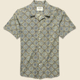 Lamar Block Print Tile Shirt - Grey/Blue - Kardo - STAG Provisions - Tops - S/S Woven - Other Pattern