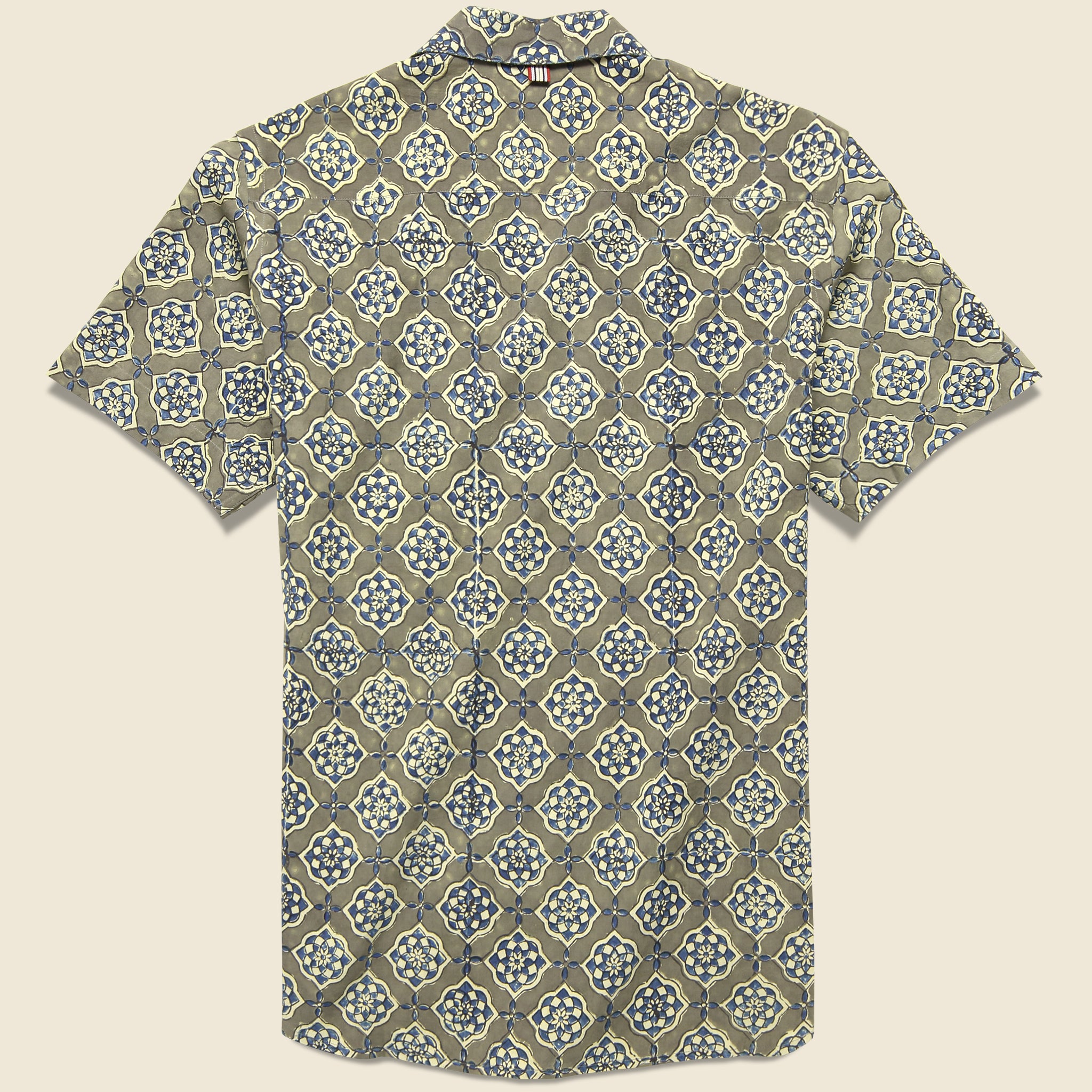 
                          Lamar Block Print Tile Shirt - Grey/Blue - Kardo - STAG Provisions - Tops - S/S Woven - Other Pattern
                        