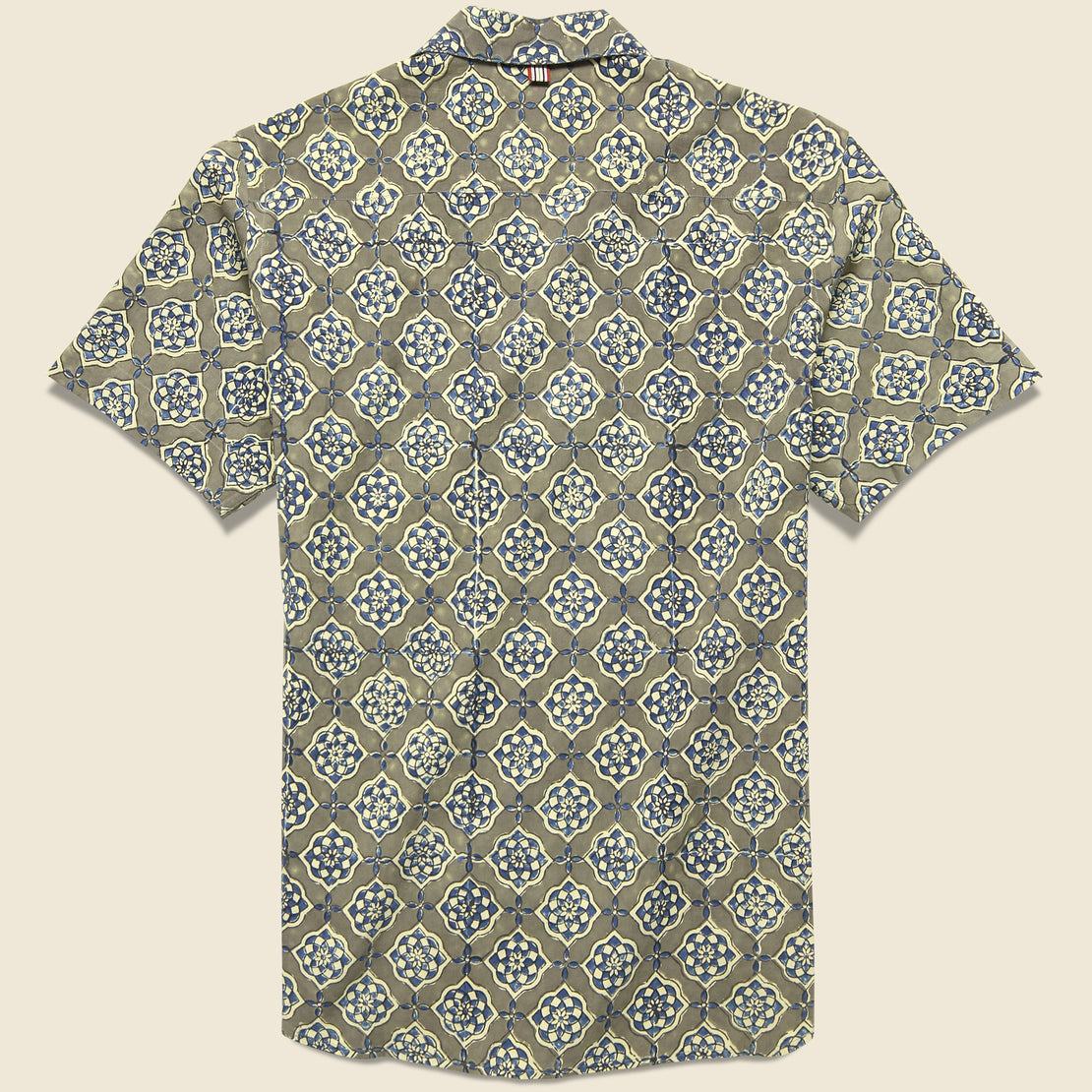 Lamar Block Print Tile Shirt - Grey/Blue - Kardo - STAG Provisions - Tops - S/S Woven - Other Pattern