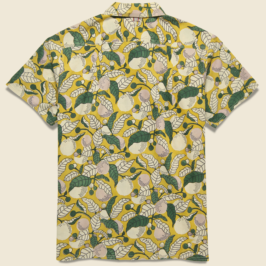 Chintan Floral Leaf Block Print Shirt - Gold/Green - Kardo - STAG Provisions - Tops - S/S Woven - Floral