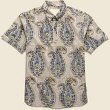 Henry Big Paisley Block Print Shirt - Tan/Gold/Blue - Kardo - STAG Provisions - Tops - S/S Woven - Other Pattern