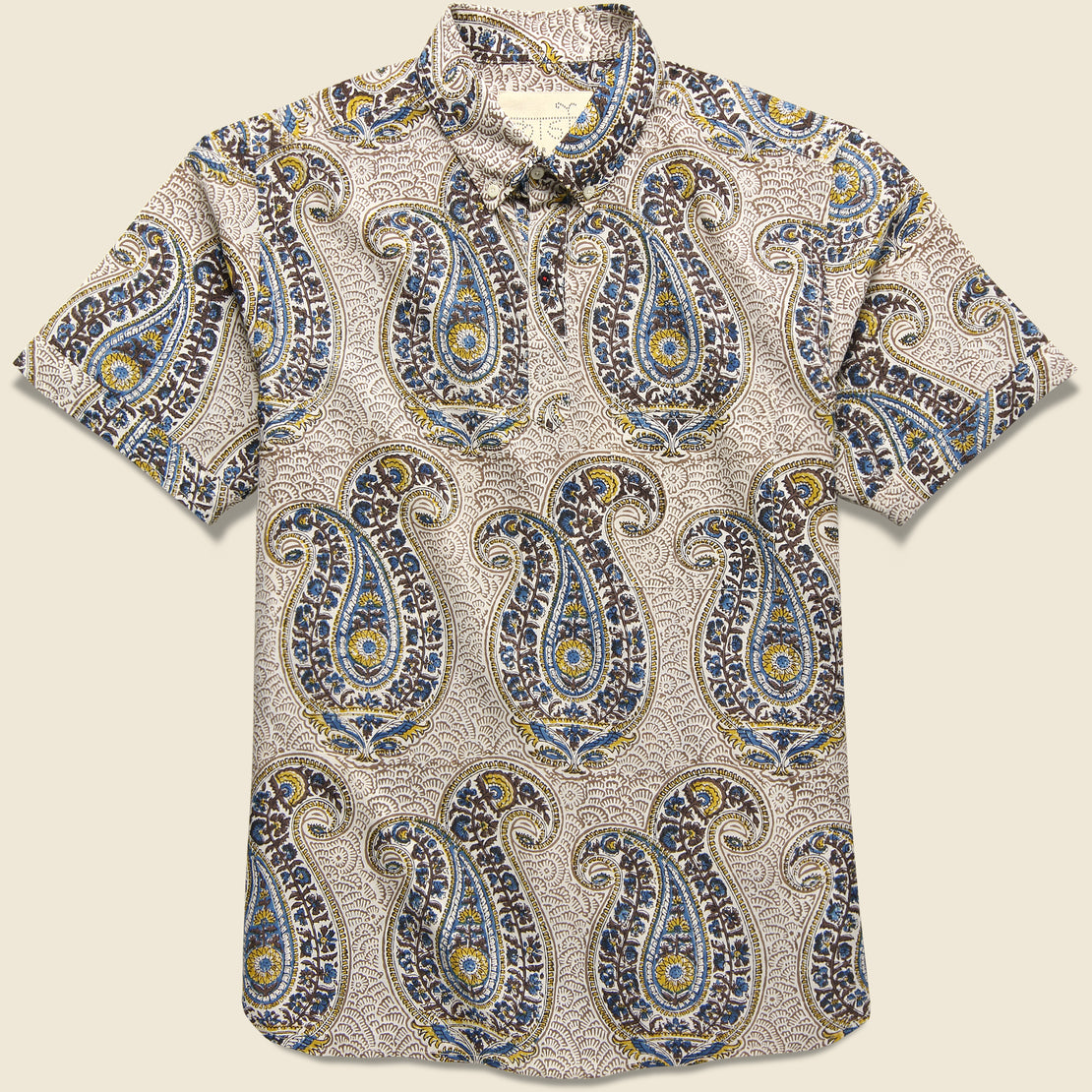 Micro-corduroy paisley shirt