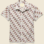 Chintan Bird Block Print Shirt - Grey - Kardo - STAG Provisions - Tops - S/S Woven - Other Pattern