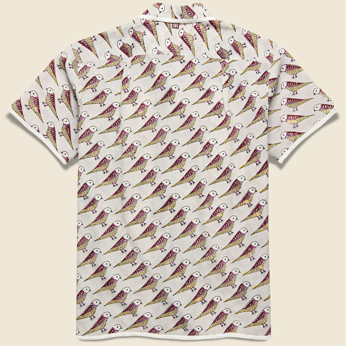 Chintan Bird Block Print Shirt - Grey - Kardo - STAG Provisions - Tops - S/S Woven - Other Pattern