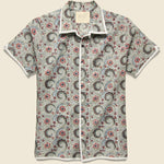 Chintan Paisley Block Print Shirt - Dusty Blue/Red/Gold - Kardo - STAG Provisions - Tops - S/S Woven - Other Pattern