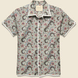 Chintan Paisley Block Print Shirt - Dusty Blue/Red/Gold - Kardo - STAG Provisions - Tops - S/S Woven - Other Pattern