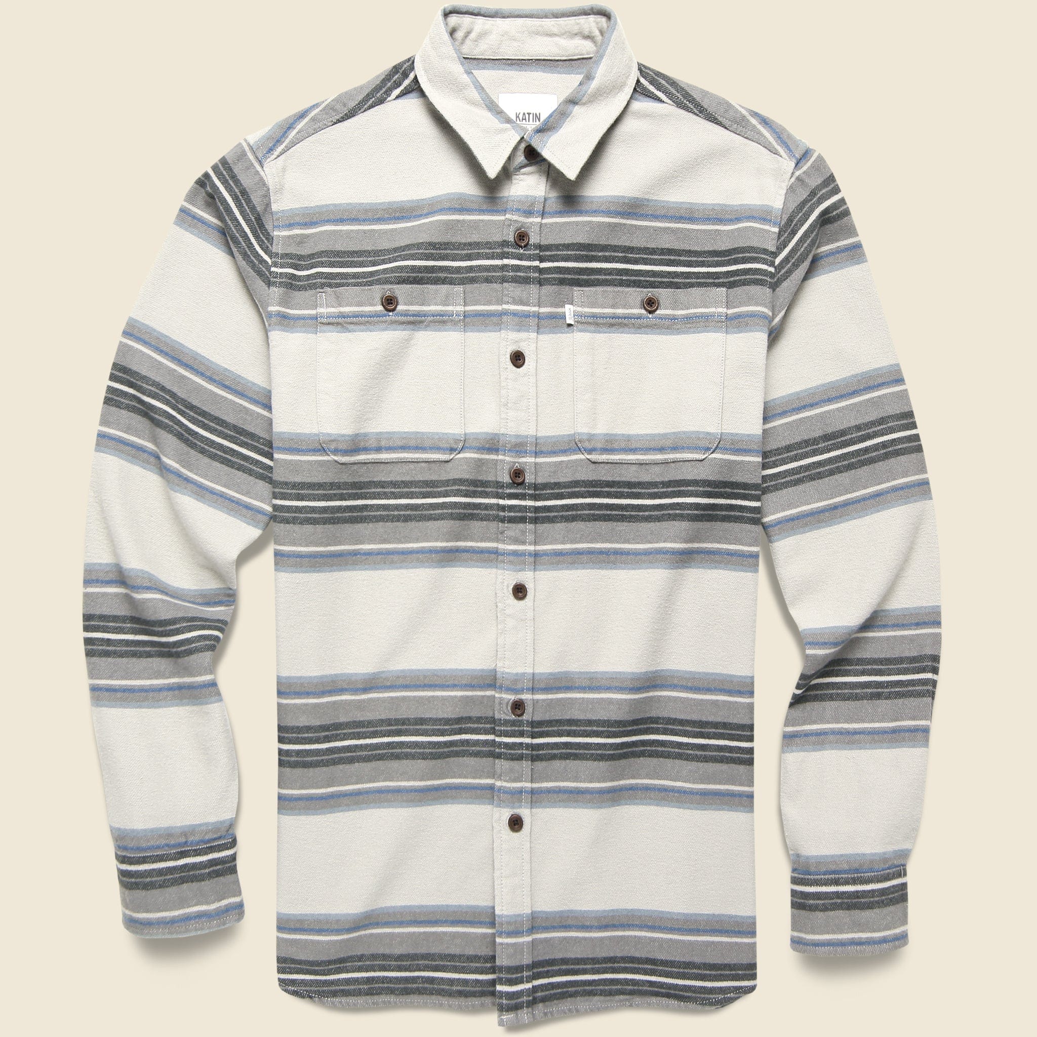 Sierra Flannel Shirt - Cement - Katin - STAG Provisions - Tops - L/S Woven - Stripe