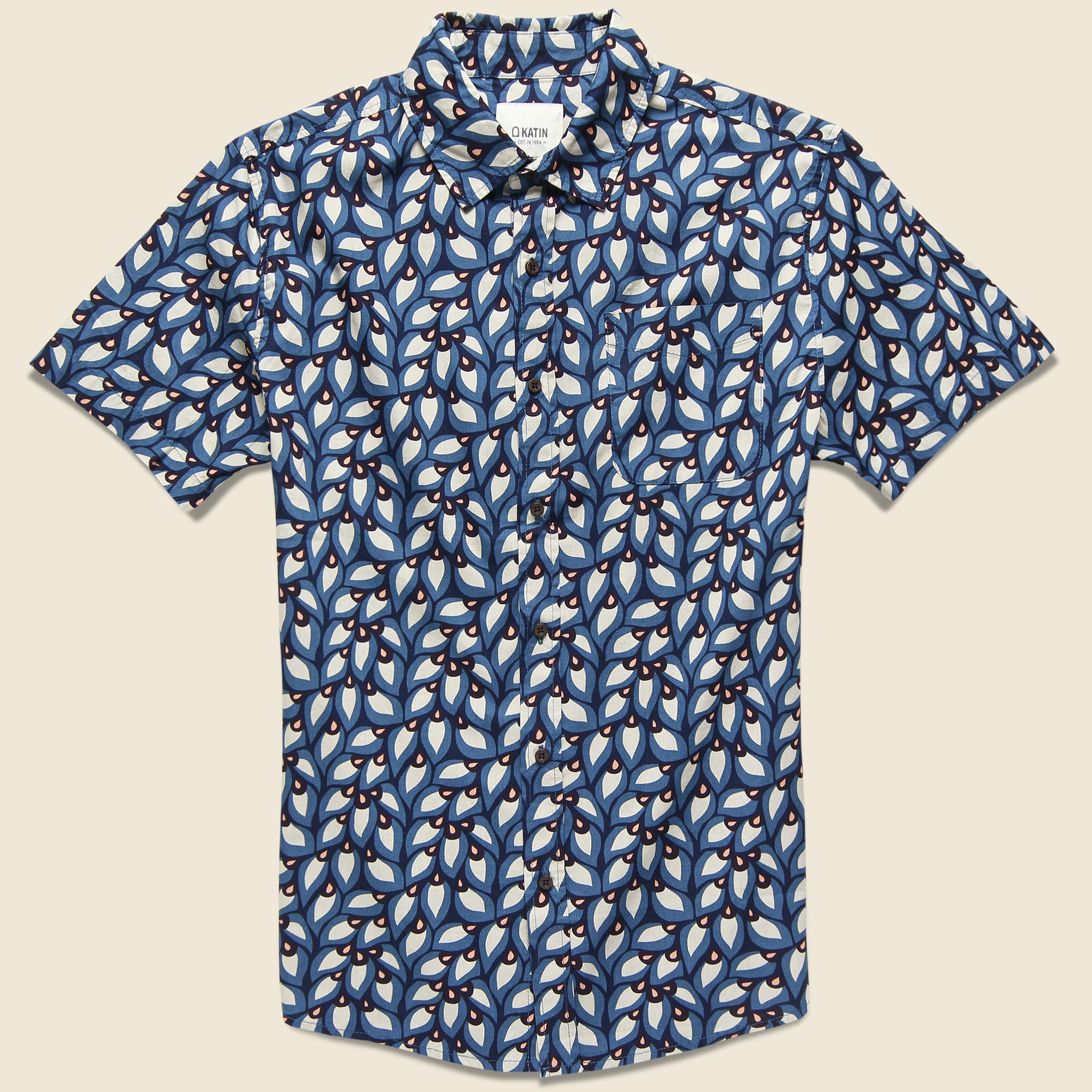 Feathers Shirt - Navy - Katin - STAG Provisions - Tops - S/S Woven - Other Pattern