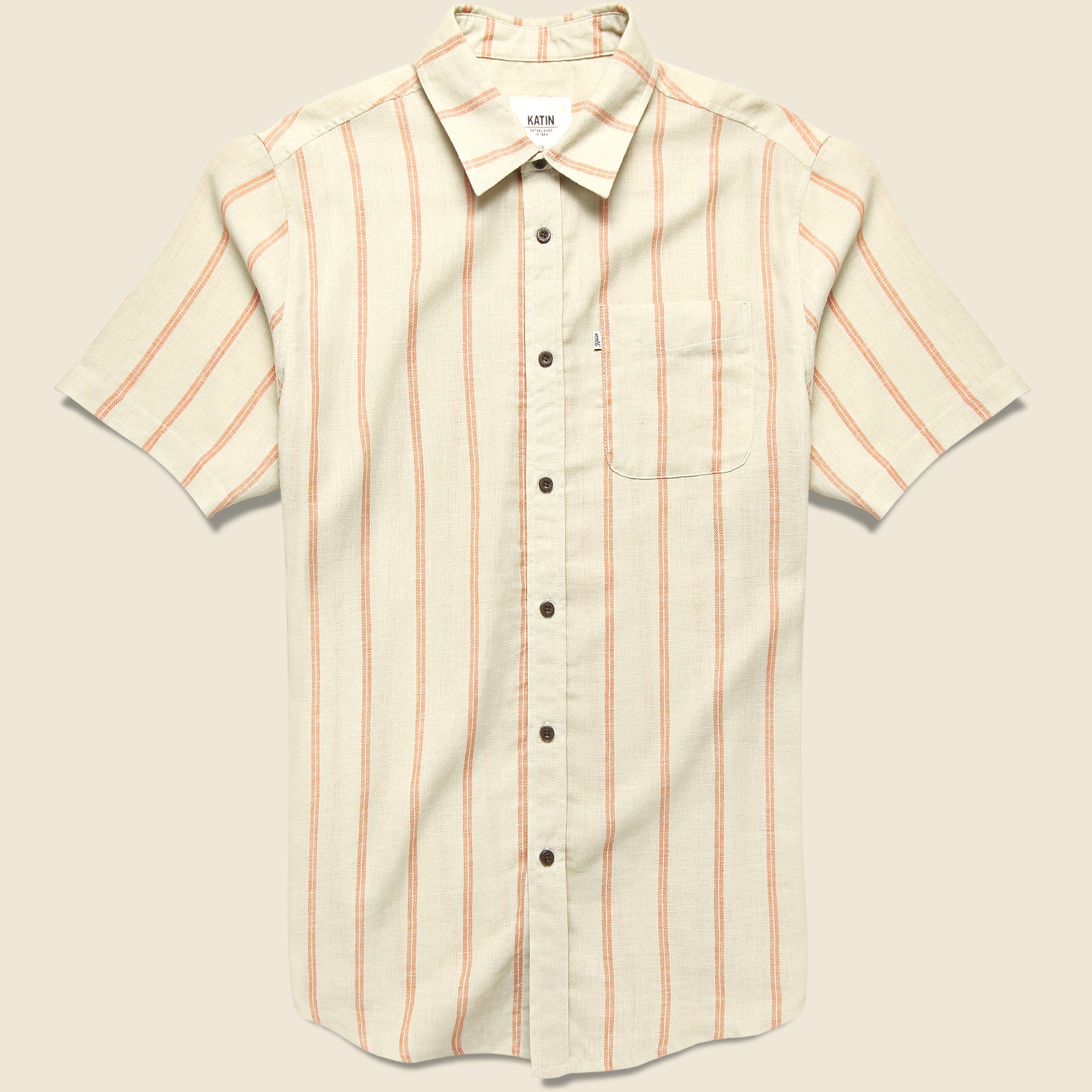 Alan Stripe Shirt - Salmon - Katin - STAG Provisions - Tops - S/S Woven - Stripe