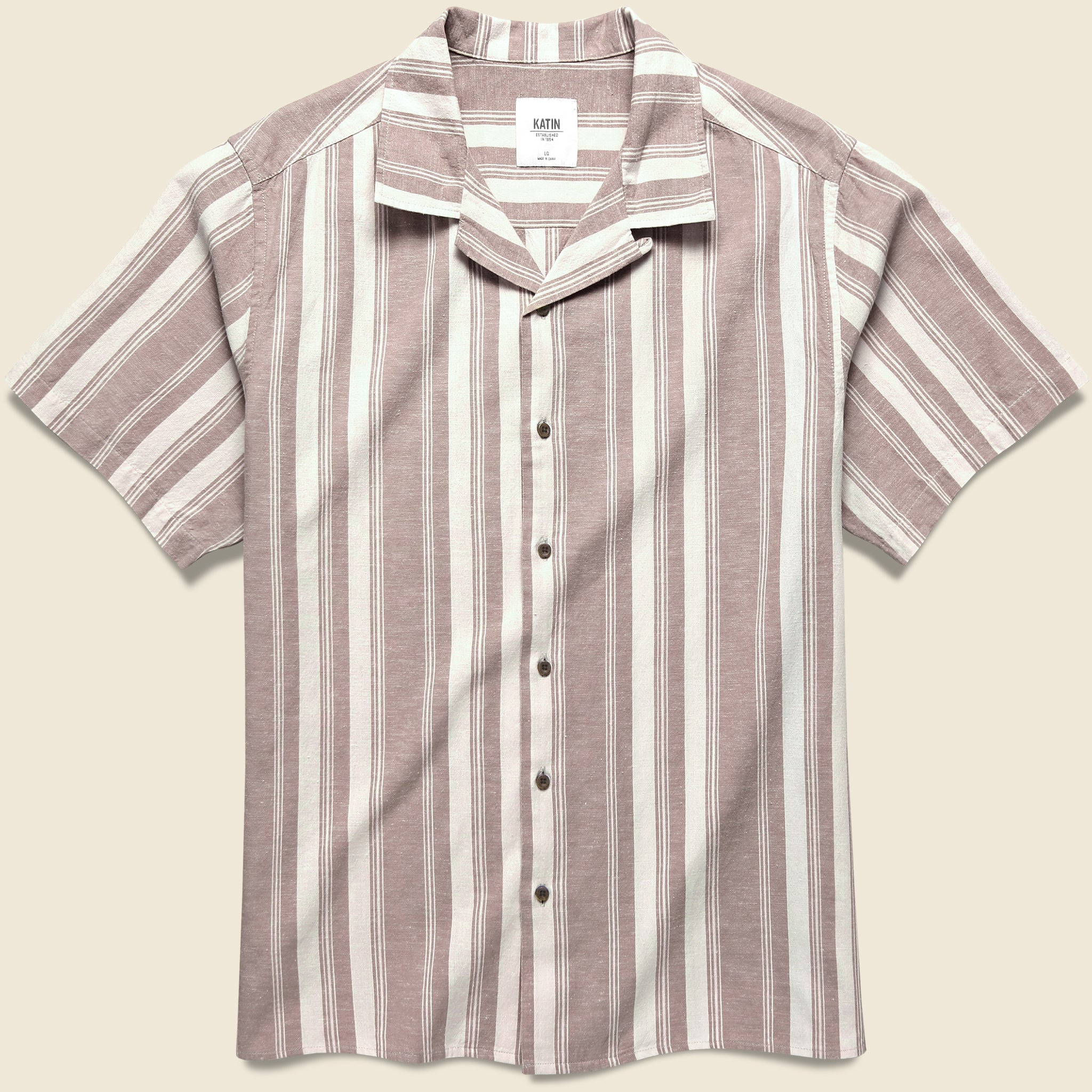 Ian Shirt - Dark Clay - Katin - STAG Provisions - Tops - S/S Woven - Stripe