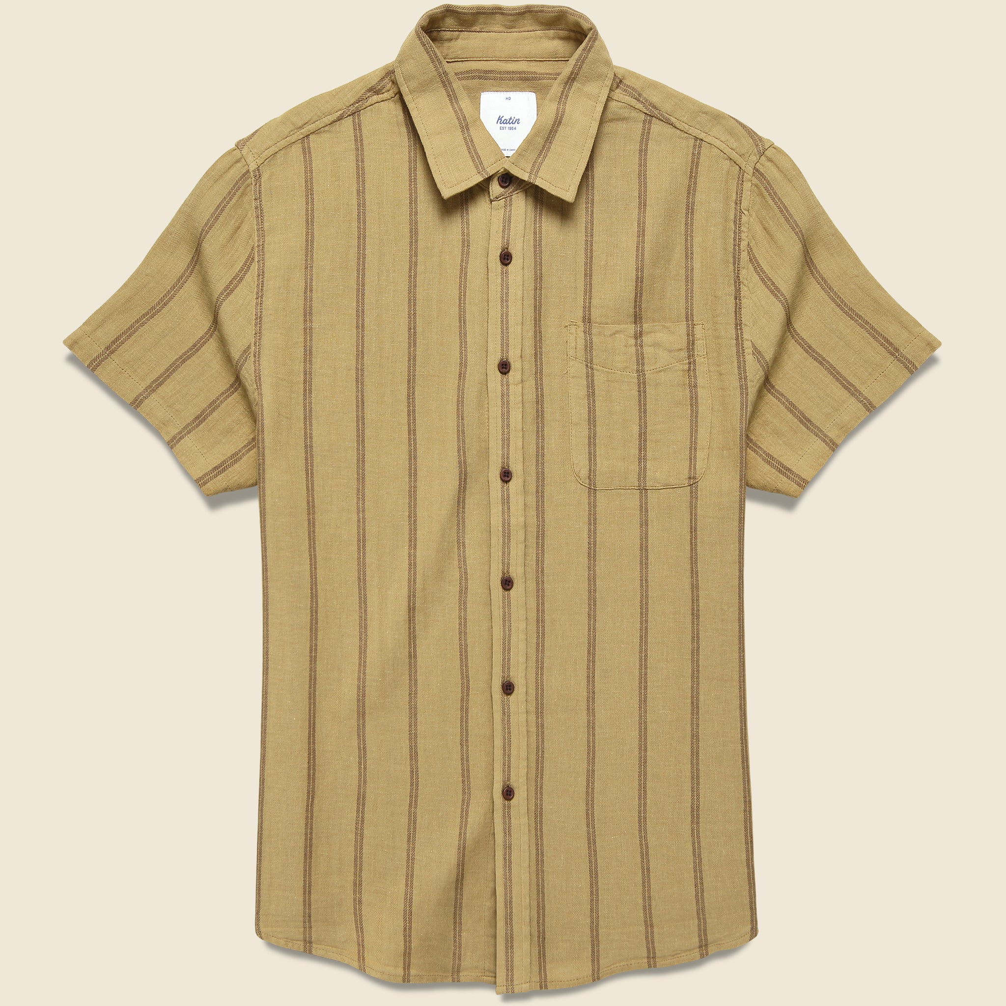 Alan Shirt - Brass - Katin - STAG Provisions - Tops - S/S Woven - Stripe
