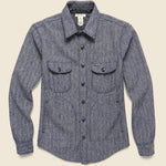 Raw Denim Herringbone Anvil Shirt Jacket - Indigo - KATO - STAG Provisions - Outerwear - Shirt Jacket